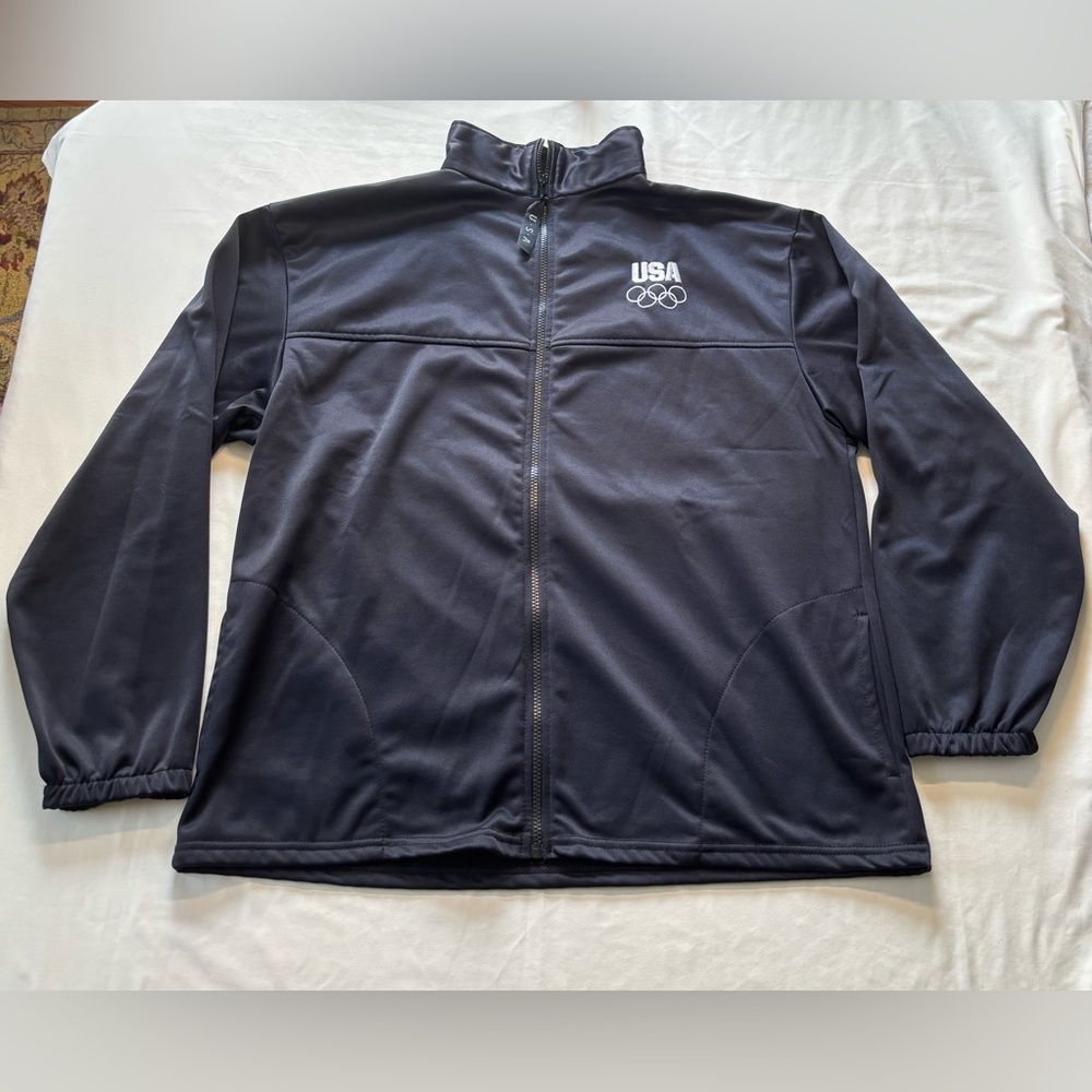 Team USA Olympics Women’s Full Zip Up Navy Jacket Size XL Athleticwear